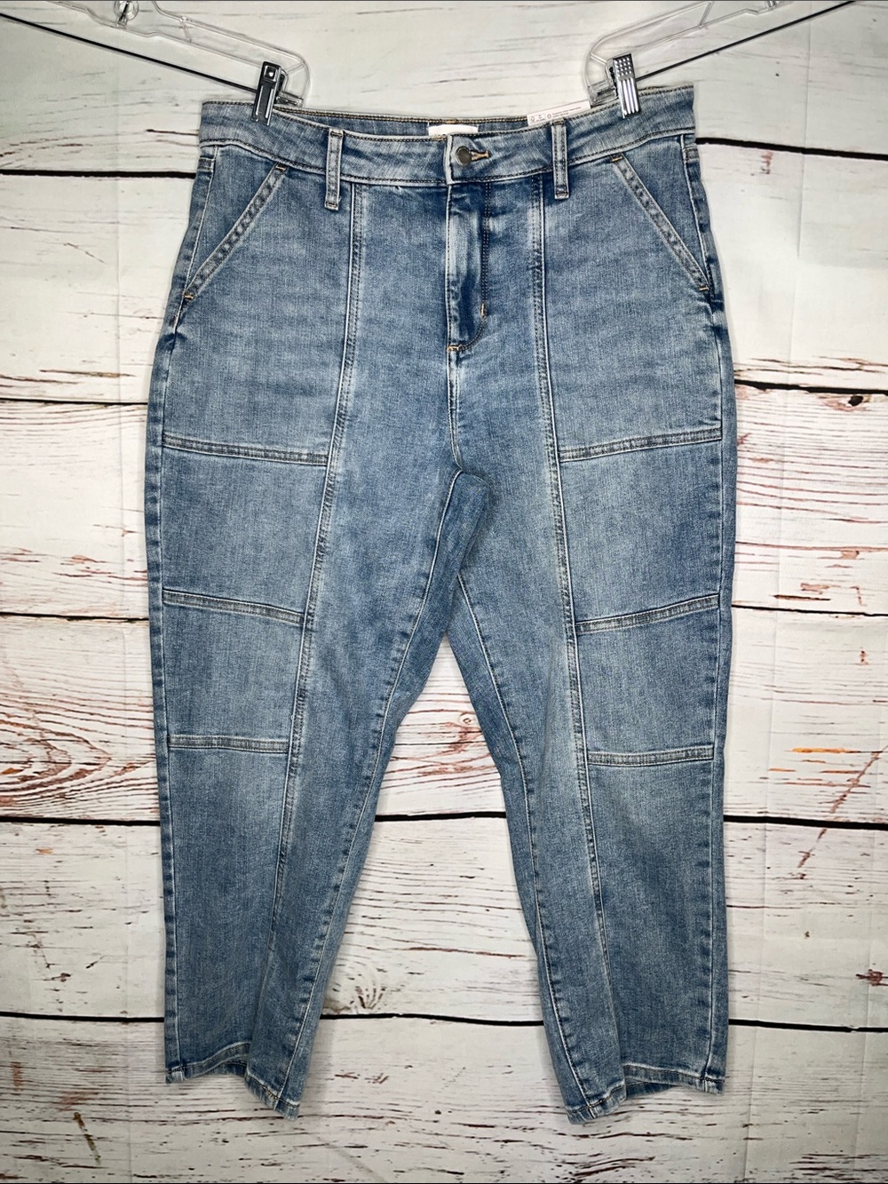 Sonoma NWT Size 18 Blue Denim Seam Details High Rise Slim Ankle Jeans